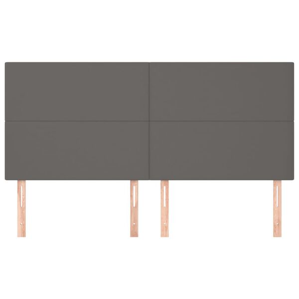 vidaXL Uzglavlje sivo 180x5x118/128 cm umjetna koža