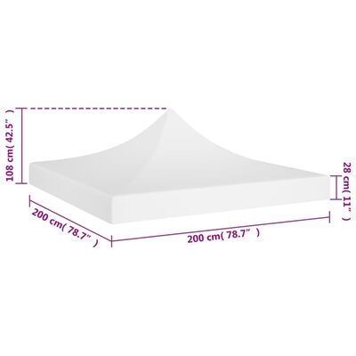 vidaXL Krov za šator za zabave 2 x 2 m bijeli 270 g/m²