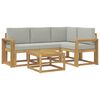 vidaXL Set vanjskih sofa 5 kom. Bijela i svjetlosiva Poliester