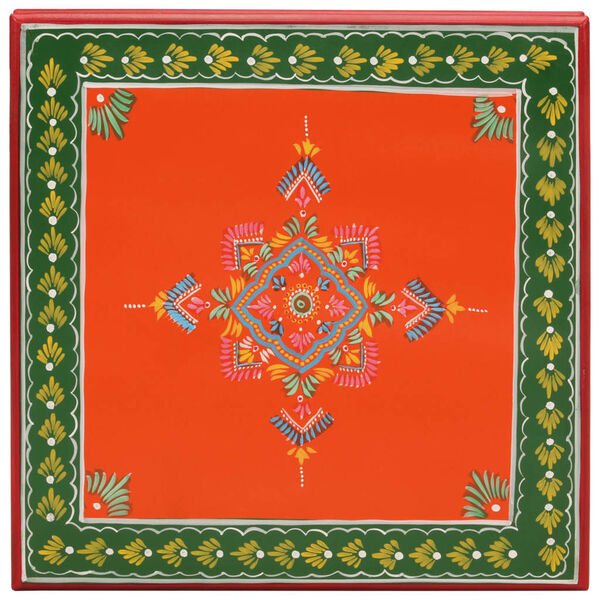 vidaXL Stolić za kavu narančasti ručno oslikani od masivnog drva manga