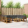 vidaXL Set vanjskih sofa s jastukom 10 pcs Prirodna i antracit