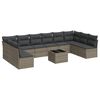 vidaXL 11-dijelni set vrtnih sofa od poliratana s jastucima sivi