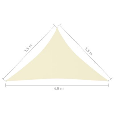 vidaXL Jedro protiv sunca od tkanine trokutasto 3,5 x 3,5 x 4,9 m krem