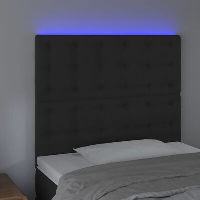 vidaXL LED uzglavlje crno 80x5x118/128 cm baršunasto