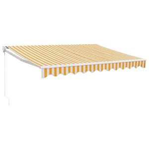 vidaXL Tenda na uvlačenje žuto-bijela 3 x 2,5 m od tkanine i aluminija
