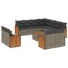 vidaXL 12-dijelni set vrtnih sofa od poliratana s jastucima sivi