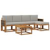 vidaXL Set vanjskih sofa 6 kom. 5-sjedala Prirodna i svjetlosiva