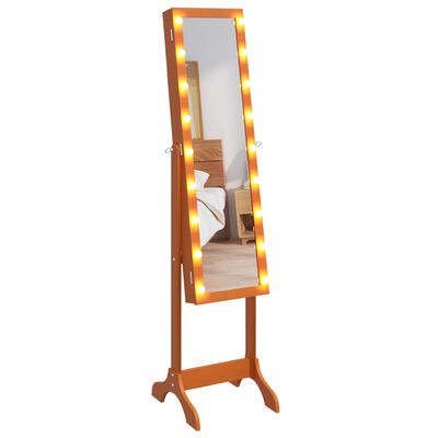 vidaXL Samostojeće ogledalo s LED svjetlima 34 x 37 x 146 cm