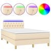 vidaXL Krevet box spring s madracem LED krem 120 x 200 cm od tkanine
