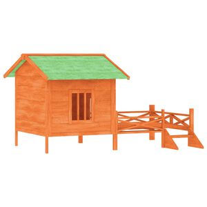 vidaXL Kućica za pse smeđa 159 x 120 x 88,5 cm od masivne borovine