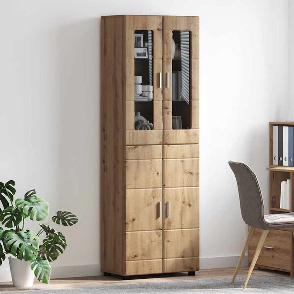 vidaXL Highboard s policom FLORIN Umjetnički hrast 60 x 35 x 182 cm