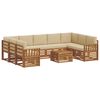 vidaXL Setovi sofa 10 pcs Prirodna i bež Čvrsto drvo akacije