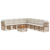 vidaXL Set vanjskih sofa 10 kom. Prirodna i krema bijela Poliester