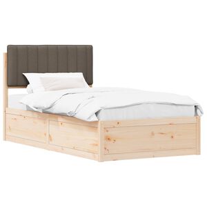 vidaXL Krevetni okvir s tapiciranim uzglavljem Sivo-smeđa 100 x 200 cm