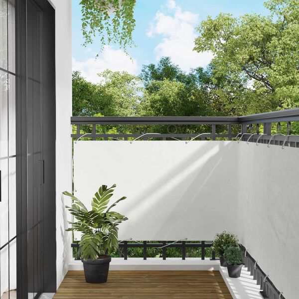 vidaXL Balcony ekran Bijeli 100 x 400 cm Oxford tkanina
