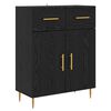 vidaXL Highboard Zidne Crni hrast 69,5 x 34 x 180 cm Konstruirano drvo