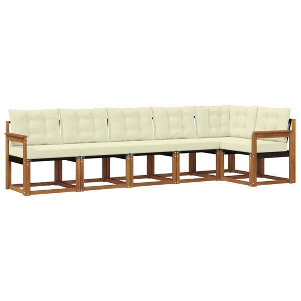 vidaXL Set vanjskih sofa s jastukom 6 pcs Prirodna i krem