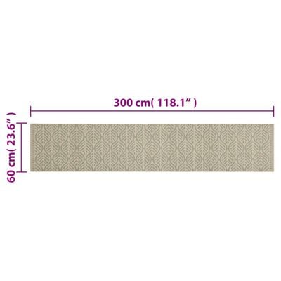 vidaXL Kuhinjski tepih perivi s uzorkom lišća 60 x 300 cm baršunasti