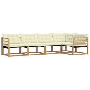 vidaXL Set vanjskih sofa s jastukom 5 pcs Bijela i krem