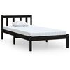 vidaXL Okvir za krevet od borovine crni 75 x 190 cm jednokrevetni