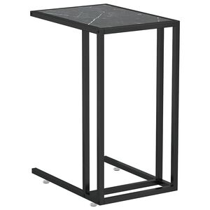 vidaXL Bočni stolić za računalo crni mramor 50x35x65 cm kaljeno staklo