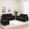 vidaXL 3-dijelni set sofa s jastucima crni bar&scaron;unasti