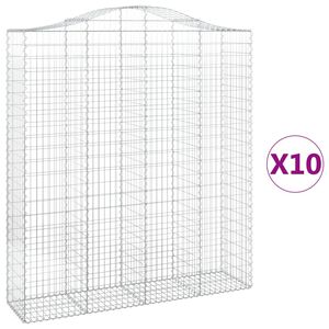 vidaXL Lučne gabionske ko&scaron;are 10kom 200x50x220/240cm pocinčano željezo