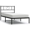 vidaXL Metalni okvir za krevet s uzglavljem crni 100x200 cm