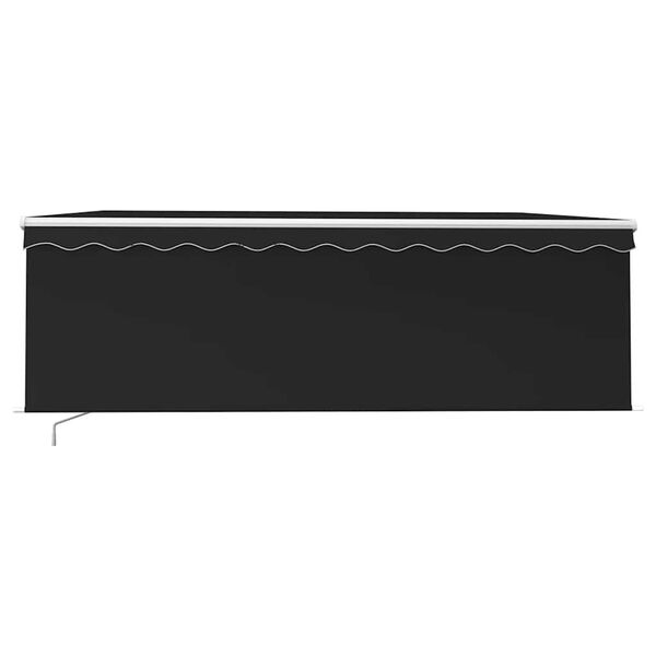 vidaXL Tenda na ručno uvlačenje s roletom LED 4,5 x 3 m antracit