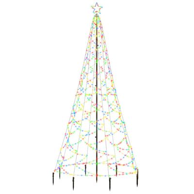 vidaXL Božićno drvce s metalnim stupom 500 LED žarulja šarene 3 m