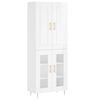 vidaXL Visoka komoda sjajna bijela 69,5x34x180 cm konstruirano drvo
