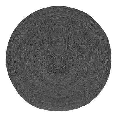 LABEL51 tepih od jute okrugli 150 x 150 cm XL antracit