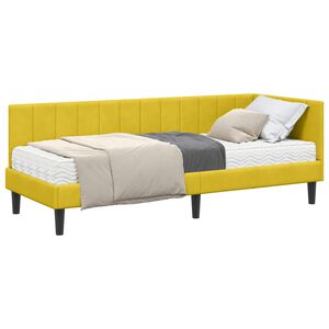 vidaXL Kutni krevetni okvir s madracem 2 kom. Žuta 80 x 200 cm Bar&scaron;un