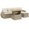 vidaXL 6-dijelni set vrtnih sofa s jastucima bež od poliratana