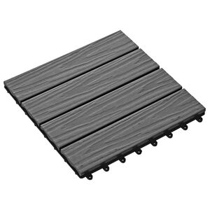 vidaXL Pločice za decking 3D Dizajn 11 kom. Siva 30 x 30 cm WPC