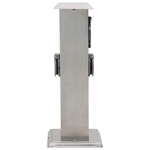 Vrtni stup sa utičnicama od nehrđajućeg čelika sa tajmerom