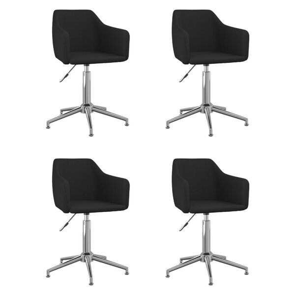 vidaXL Okretne blagovaonske stolice od tkanine 4 kom crne