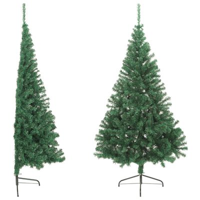 vidaXL Umjetna polovica božićnog drvca sa stalkom zelena 210 cm PVC