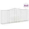 vidaXL Lučne gabionske ko&scaron;are 15 kom 400 x 50 x 160/180 cm željezne