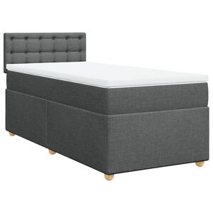 vidaXL Okvir kreveta s oprugama i madrac tamnosivi 80x200cm od tkanine