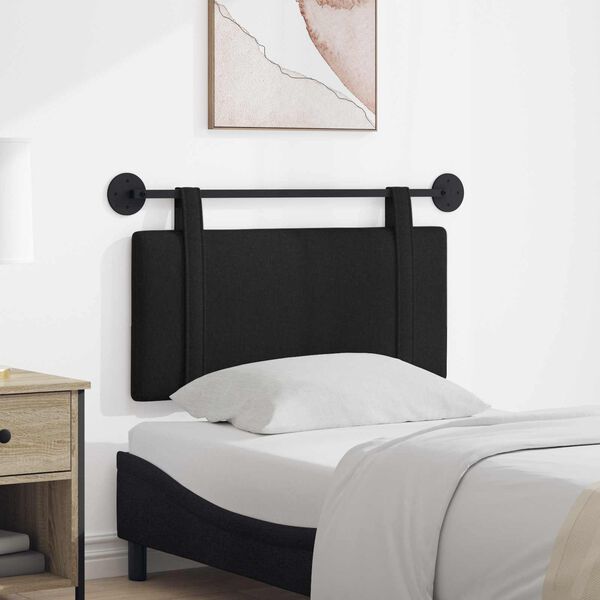 vidaXL Držeće uzglavlje Zidne Jednobojno Crna 90 x 55 x 5 cm tkanina