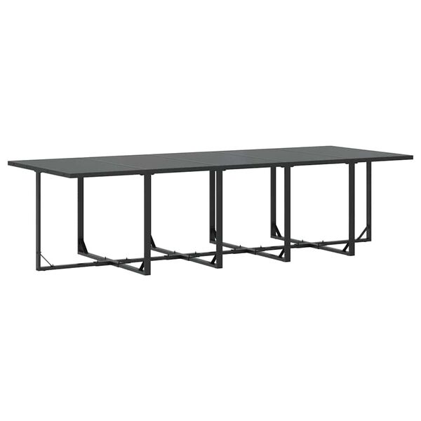 vidaXL Vrtni set za objed 11 pcs Crna Čelik