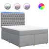 vidaXL Krevet box spring s madracem svjetlosiva 160x200 cm tkanina