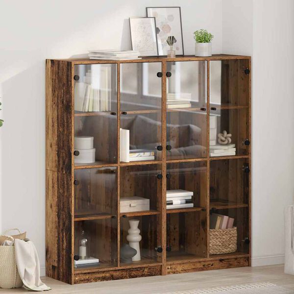 vidaXL Highboard 2 pcs Staro drvo 68 x 37 x 142 cm Konstruirano drvo