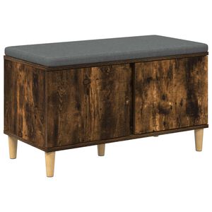 vidaXL Klupa za hodnik s jastukom Dimljeni hrast 80 x 38 x 46 cm