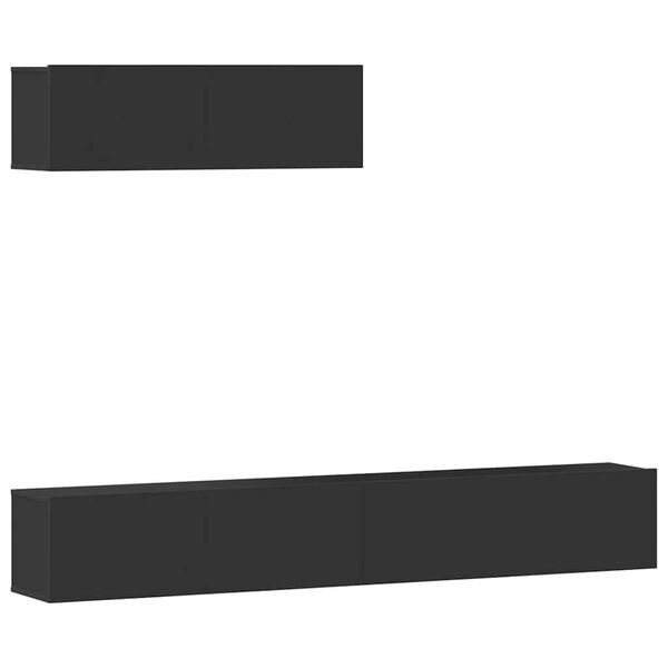 vidaXL 3-dijelni set TV ormarića crni od konstruiranog drva