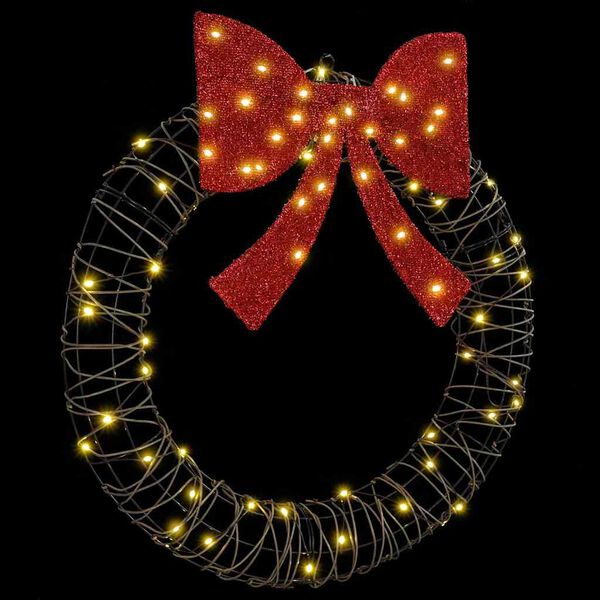 vidaXL Vijenac s 60 LED svjetlima Topla bijela 75 cm Ratan