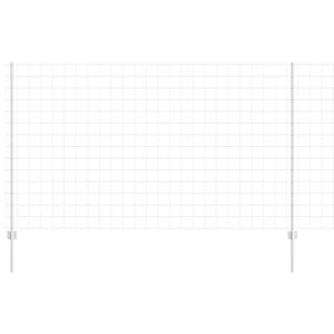 vidaXL Ograda s postovima Srebrno