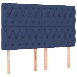 vidaXL Uzglavlje plavo 160x7x118/128 cm tkanina