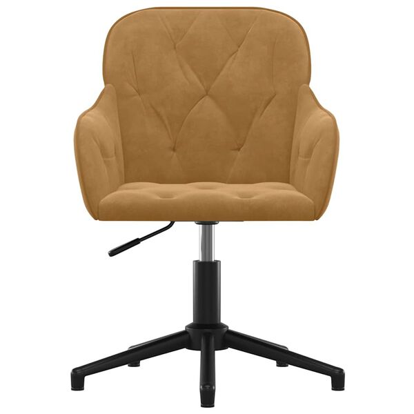 vidaXL Okretna uredska stolica smeđa bar&scaron;unasta